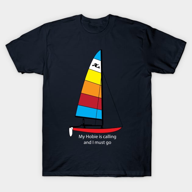 Hobie 14 Catamaran Sailboat T-Shirt by CHBB